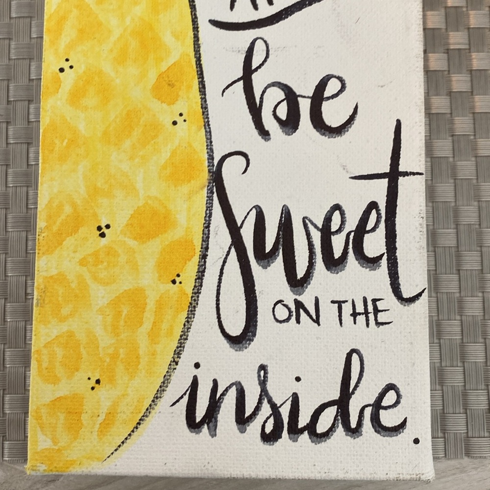 Hand painted home decor 4 x 12” canvas Be a pineapple - Picture 8 of 8